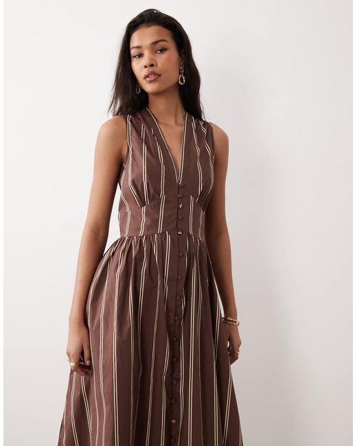 Nobody's Child Brown Starlight Sleeveless Midi Dress