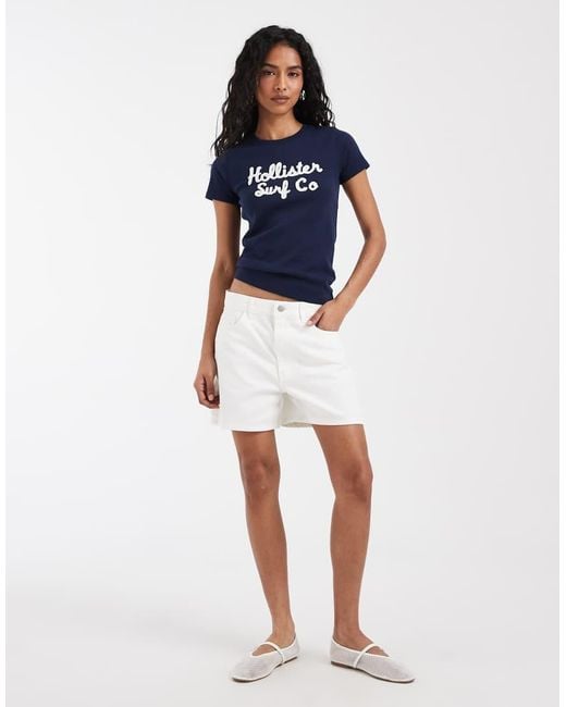 Hollister Blue Front Logo Baby Tee