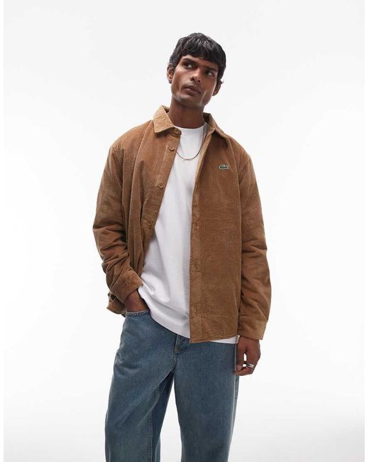 Lacoste Natural Logo Cord Shacket for men