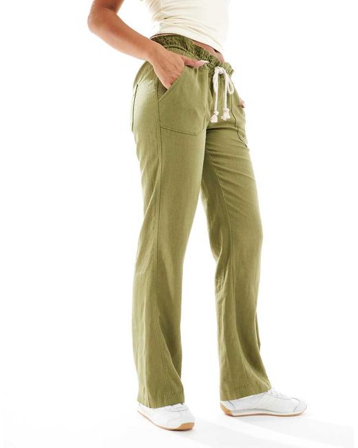 Roxy Green Oceanside Flared Trousers