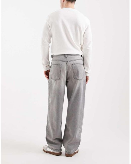 ASOS Gray Loose Straight Jeans for men