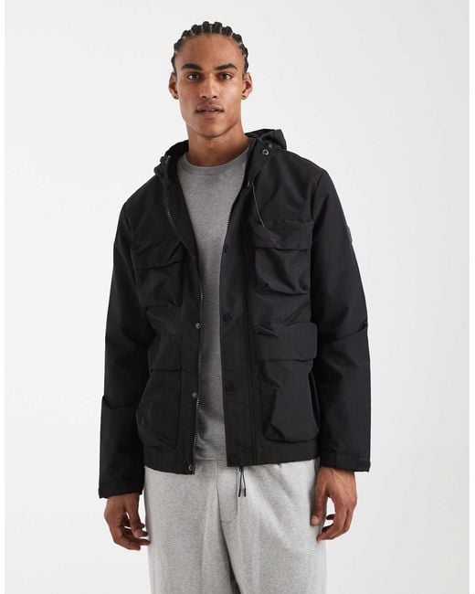 Veste imperméable à capuche Threadbare pour homme en coloris Black