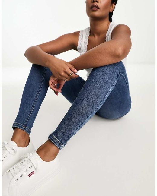 Vero Moda Blue High Rise Skinny Jeans