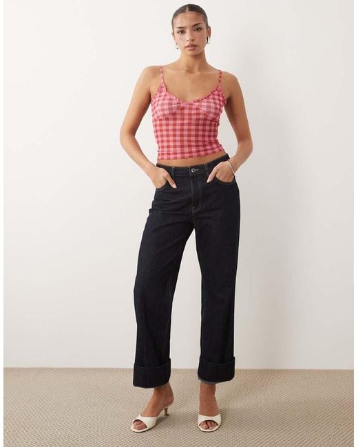 ASOS Red Sheer Mesh Cami Top