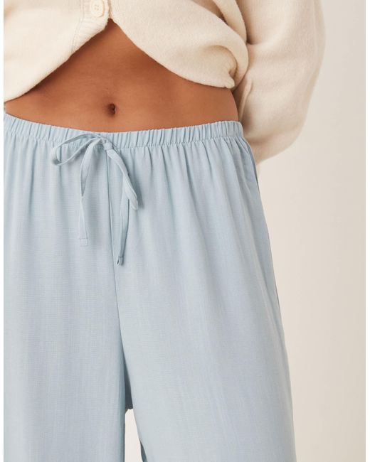 Pantalon à enfiler en lin mélangé - cendré ASOS en coloris Blue