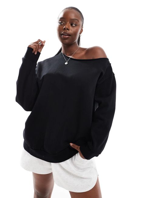 Plus size off the shoulder sweatshirt hotsell