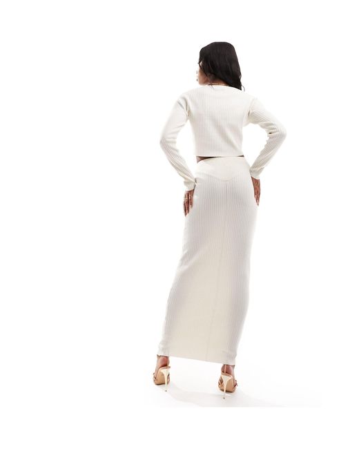 Falda larga color crema SIMMI de color White