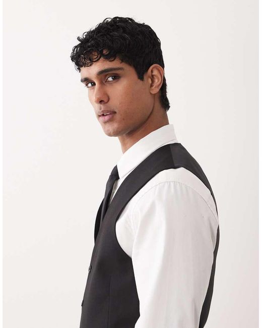 ASOS Black Skinny Suit Waistcoat for men