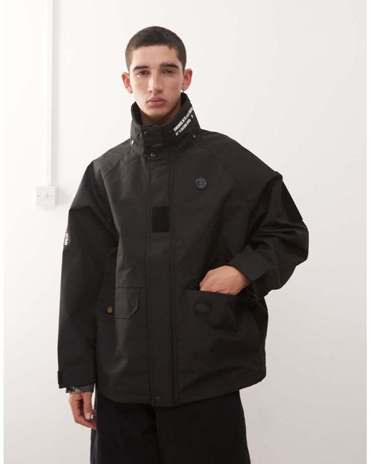 Aape By A Bathing Ape Black Aape By A Bathing Ape Water Resistant Rain Jacket for men