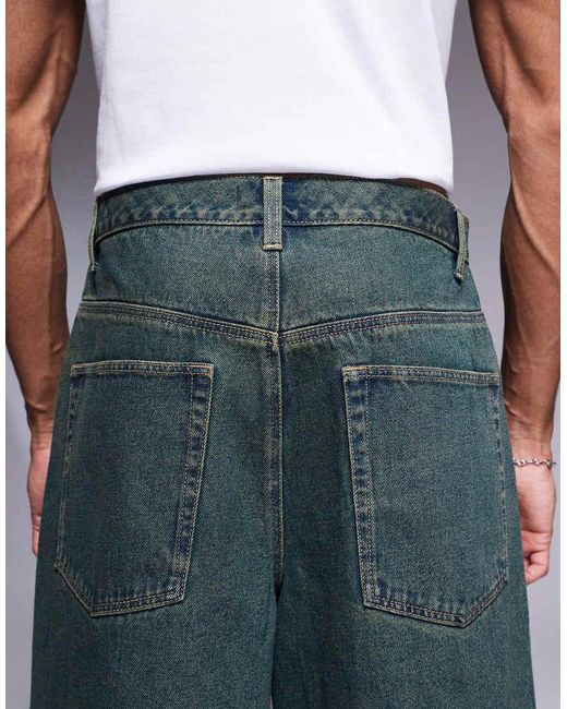 ASOS Blue Longer Length Denim Jorts for men