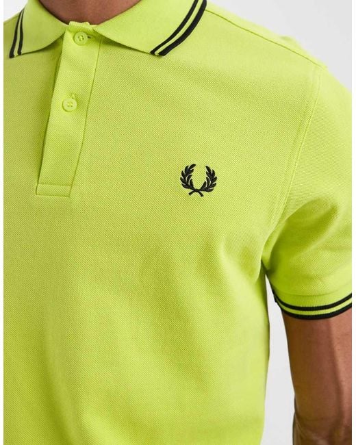 Fred Perry Green Twin Tipped Polo Shirt for men