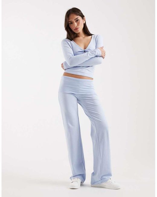 Cotton On Blue Dreamy Soft Rolled Waist Pants