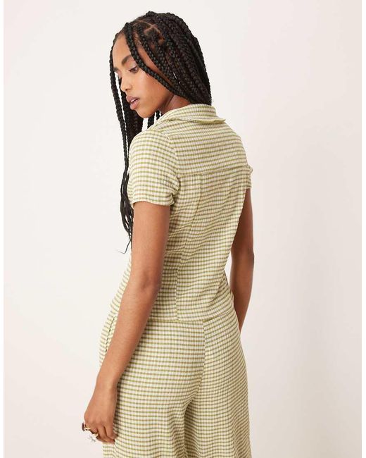 ASOS Natural Shrunken Revere Shirt Co-ord