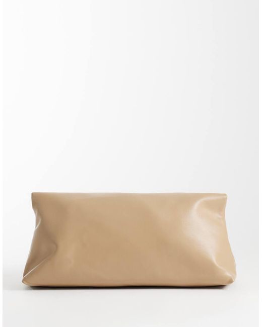 ASOS Natural Tassel Zip Top Flap Clutch