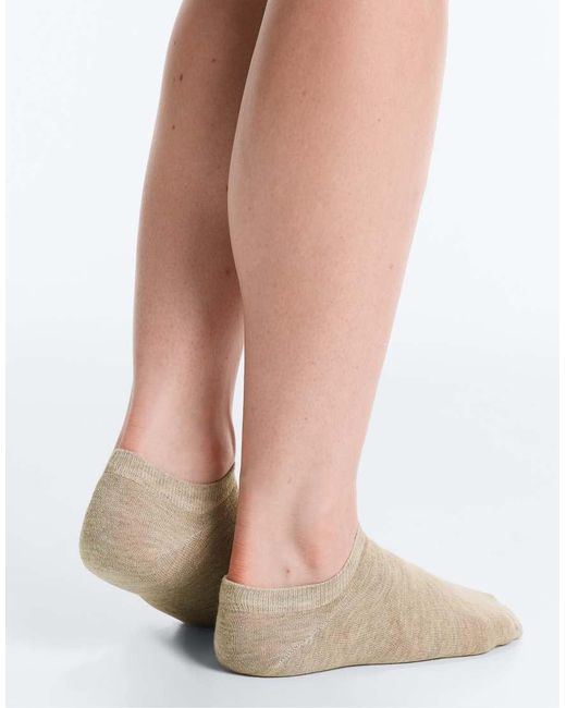 Oysho White 5 Pairs Of Cotton-blend Sneaker Socks