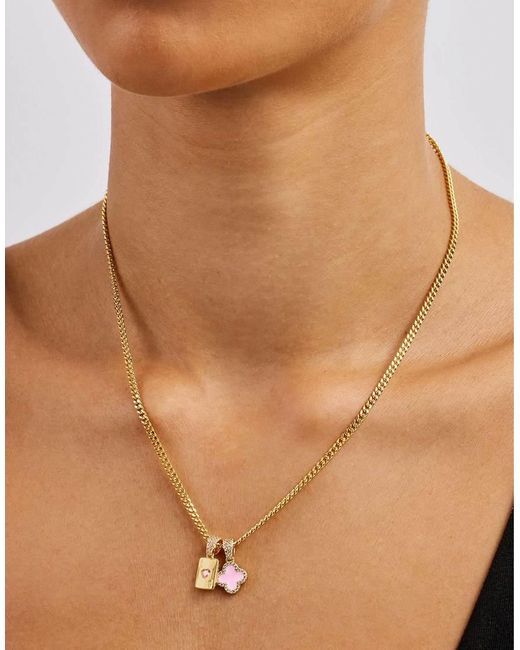 CERNUCCI Metallic Motif & Gem Card 10Mm Necklace