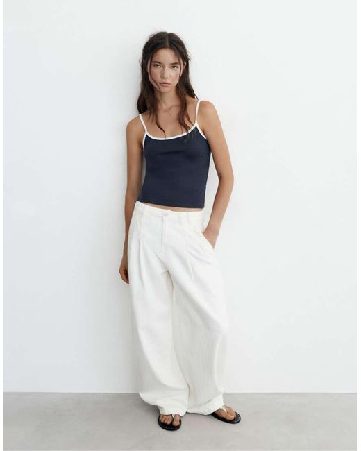 Pull&Bear Blue Fine-strap Top