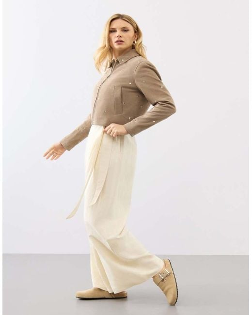 Bolongaro Trevor Natural Real Suede Hallie Stud Jacket