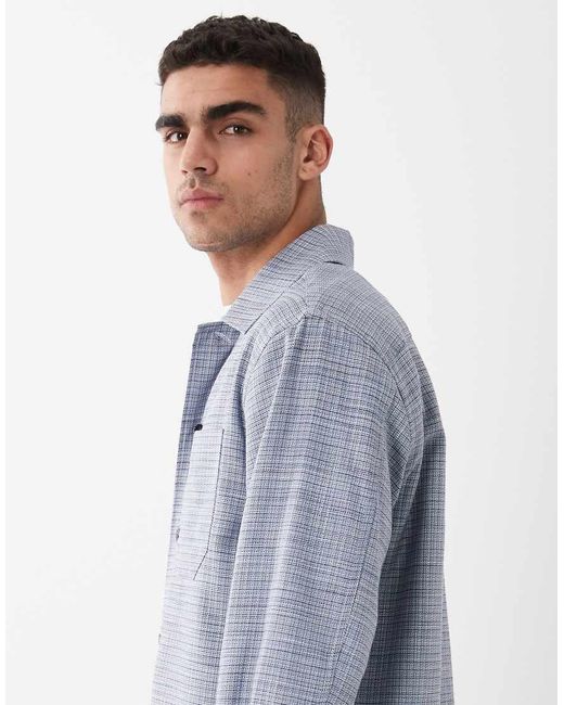 SELECTED White Textured Overshirt for men