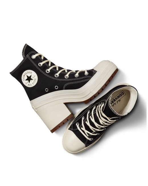 Converse Chuck Taylor 70s Deluxe Heeled Sneaker Boots in Black | Lyst