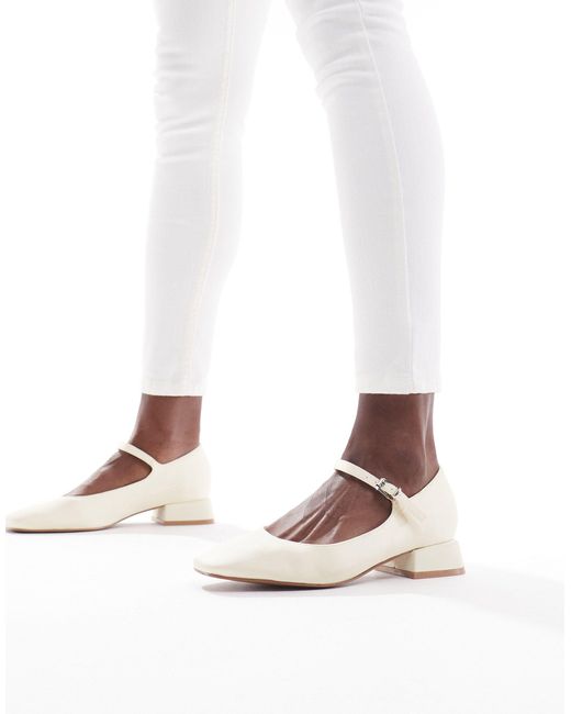 ASOS White Lead Heeled Mary Jane Ballet Shoes