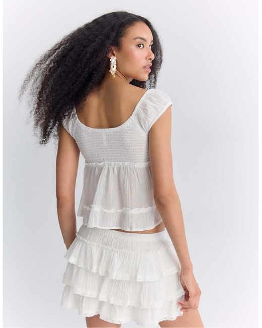 Stradivarius Gray Flowing Button-up Top