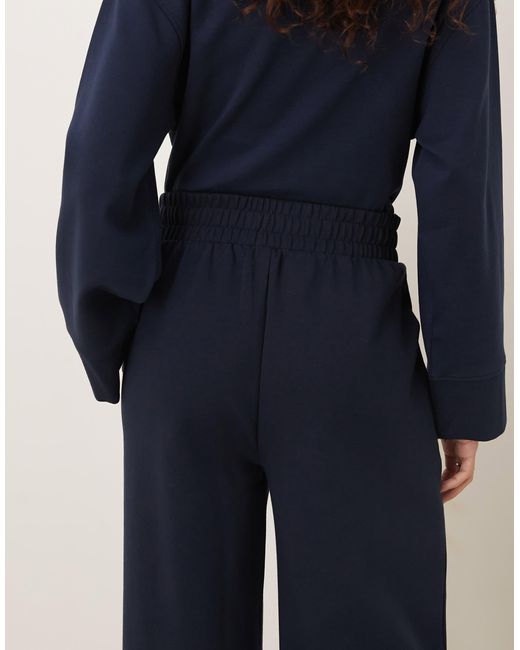 ASOS Blue Interlock Wide Leg Trouser