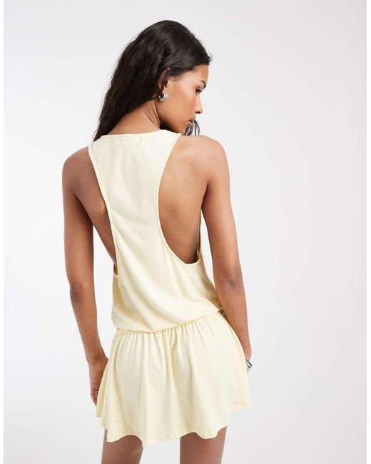 Motel White Pippas Plunge Wrap Mini Dress