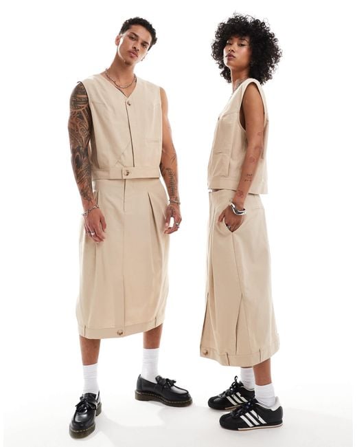 Reclaimed (vintage) Natural – eleganter unisex-midirock