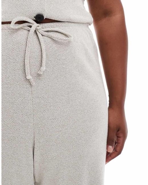 ONLY Natural Textured Wide Leg Tailored Trousers Co-ord