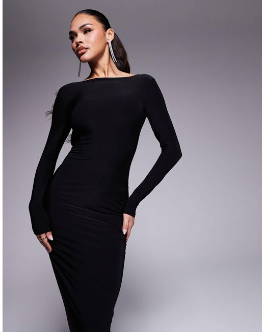 Kaiia Blue – exklusiv – figurbetontes, langärmliges maxikleid