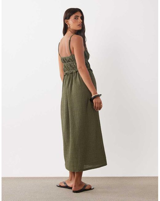 ASOS Green Textured Midi Sundress