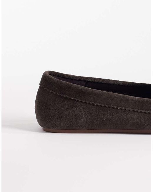 Mango Brown 100% Suede Loafer With Bow Detail
