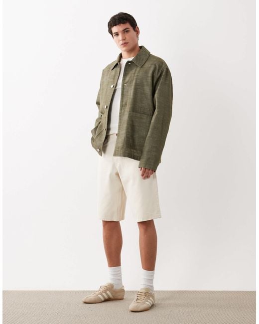 ASOS Green Cotton Worker Jacket for men