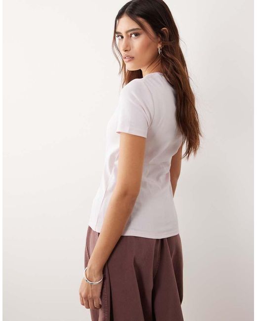 ARRANGE White Sculpted Crew Neck T-Shirt