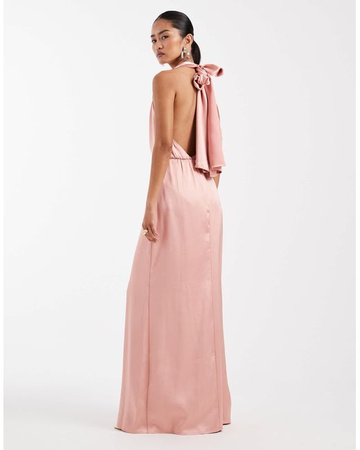 tfnc pink bridesmaid dress TFNC Serene Bridesmaid Mauve Maxi Dress, Blush/Pink