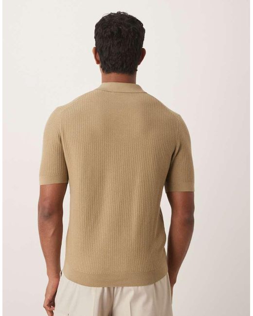 Camisa Tostada De Manga Corta Con Cuello De Solapas De Algodón De -Marrón Mango de hombre de color Natural