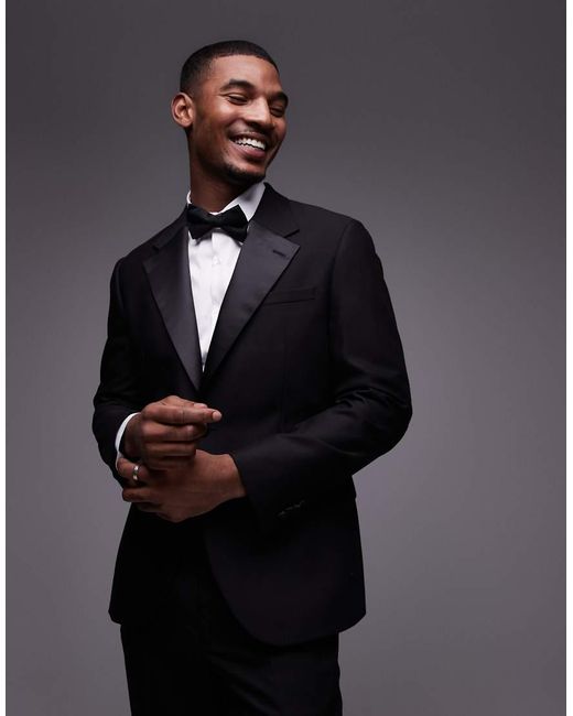 Topman Blue Slim Tux Suit Jacket for men