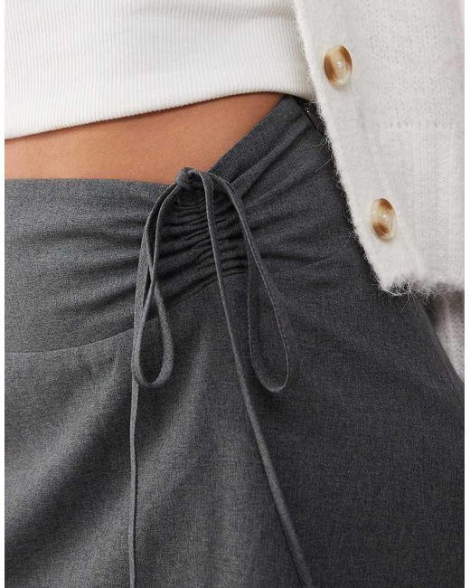 Miss Selfridge Gray Tailored Ruffle Hem Mini Skirt
