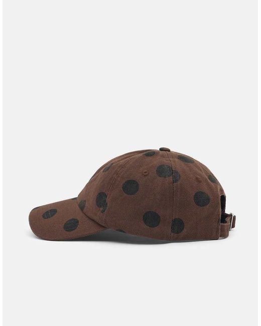 Pull&Bear Brown Chocolate Polka Dot Cap