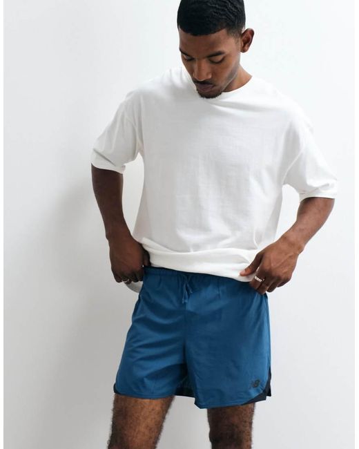 New Balance White Rc Essential Short 5" for men