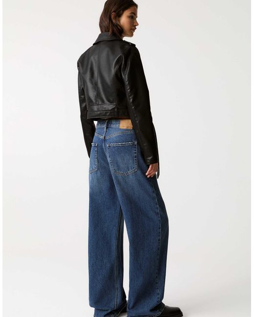 Pull&Bear Black – e bikerjacke aus lederimitat