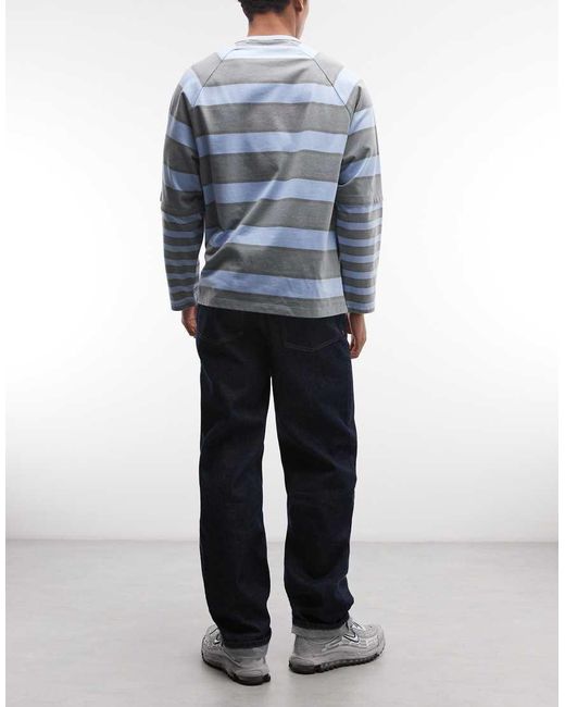 Collusion Blue Relaxed Straight Jeans for men