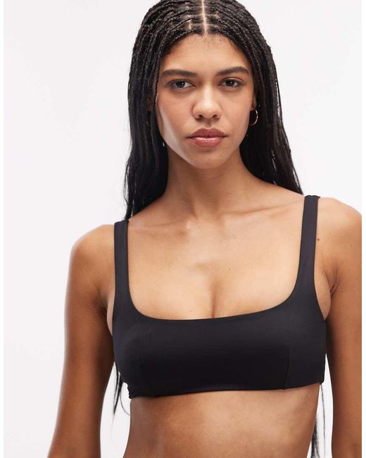 ARKET Black Mix & Match Sqaure Neck Bikini Top