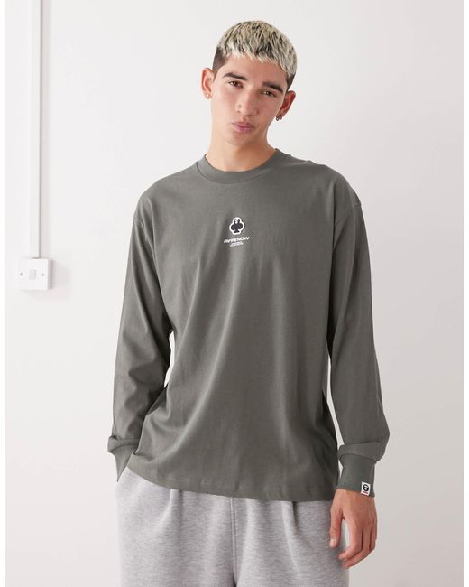 Aape By A Bathing Ape – langärmliges boxy-fit-t-shirt in Gray für Herren
