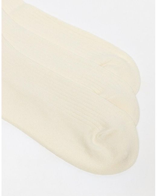 ARKET White 3 Pack Premium Ribbed Ankle Socks for men