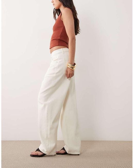 Missy Empire White Cotton Barrel Leg Jeans