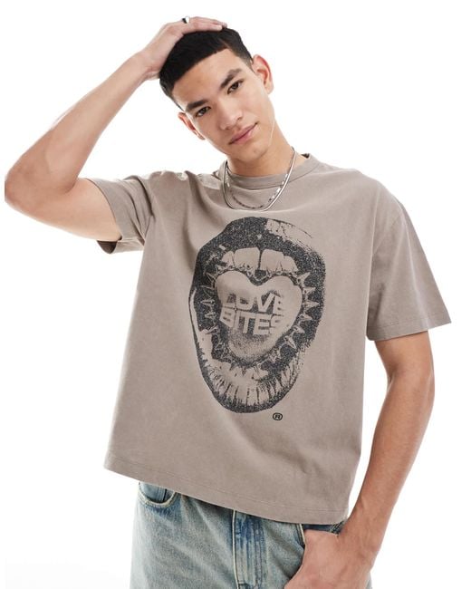 ASOS Gray Heavyweight Boxy Relaxed T-shirt for men