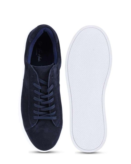OFF THE HOOK Blue Russell Suede Leather Low‑Top Trainers for men