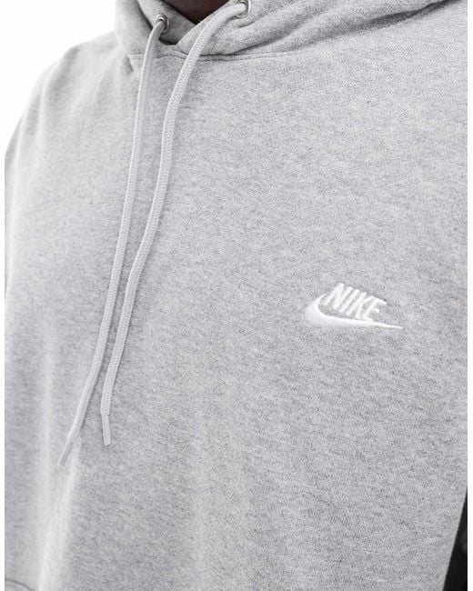 Nike Gray Club French Terry Oversized Hoodie for men